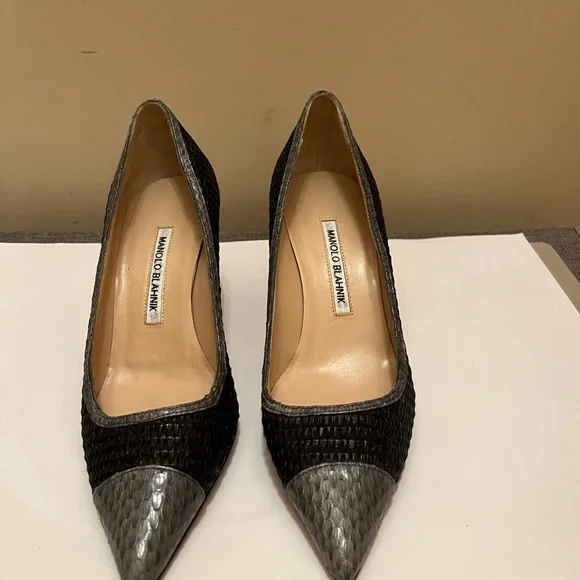 manolo blahnik kitten heel shoes size 8 - Picture 1 of 8